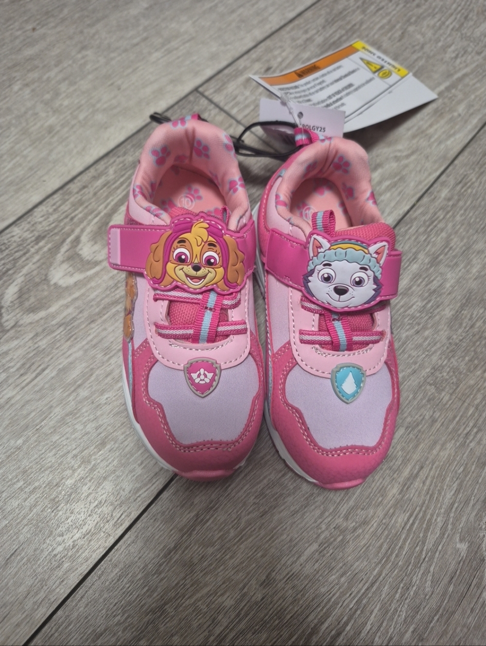 Paw Patrol Toddler Girls Skye and Everest Light Up Athletic Sneakers. Size 10T